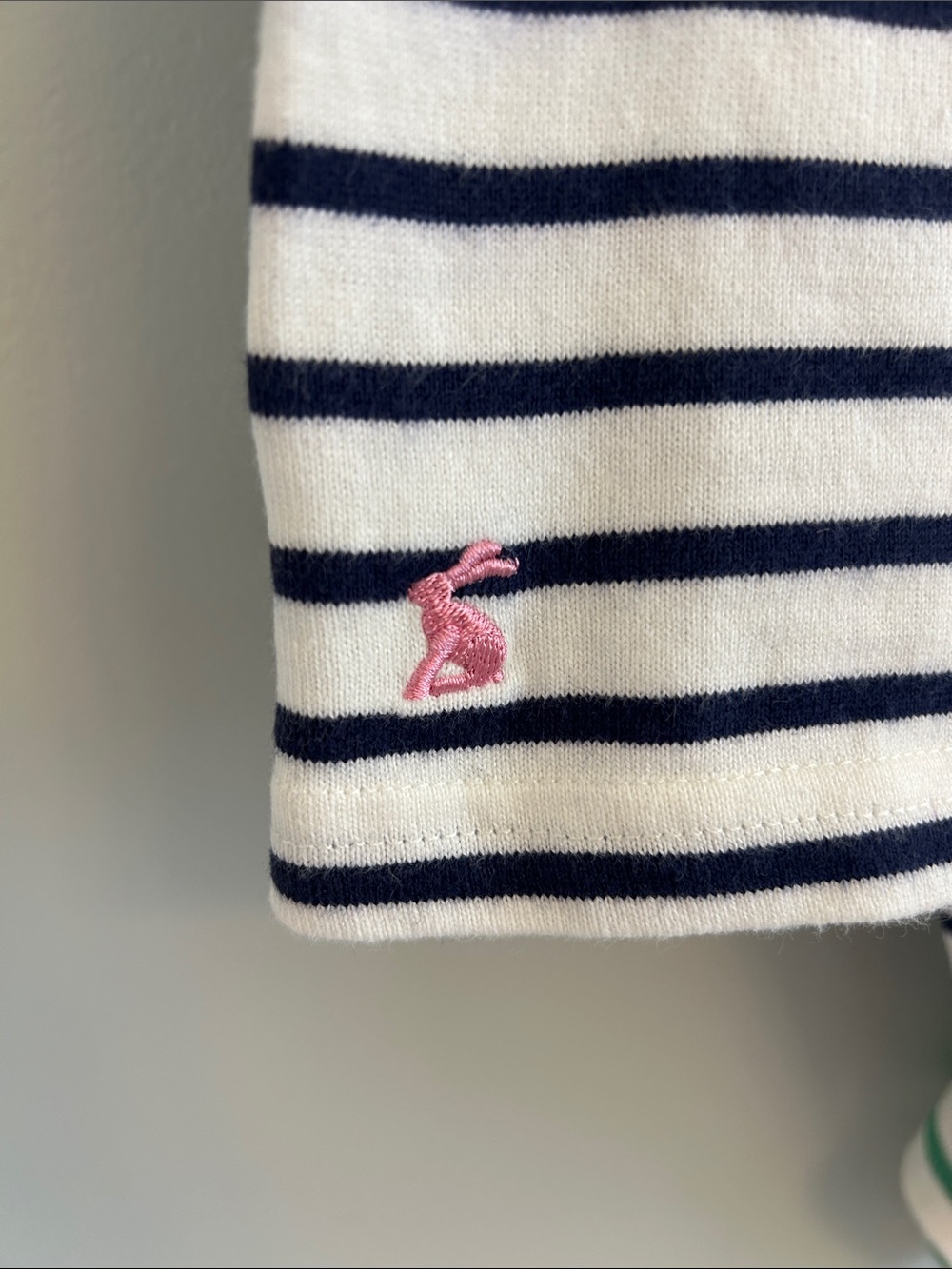 Joules Striped Tee Dress - Pink, Navy, Green - Picture 4 of 5